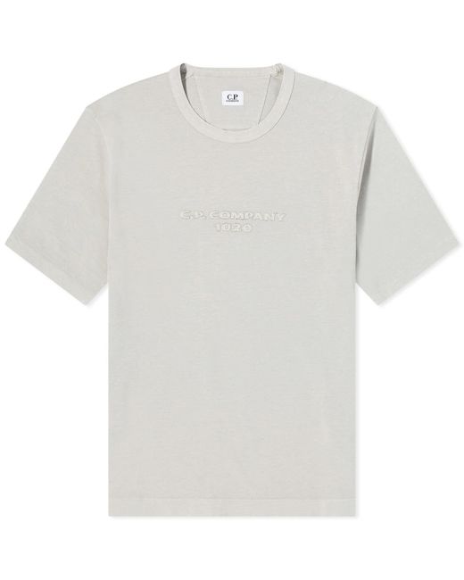 C P Company White Logo T-Shirt for men