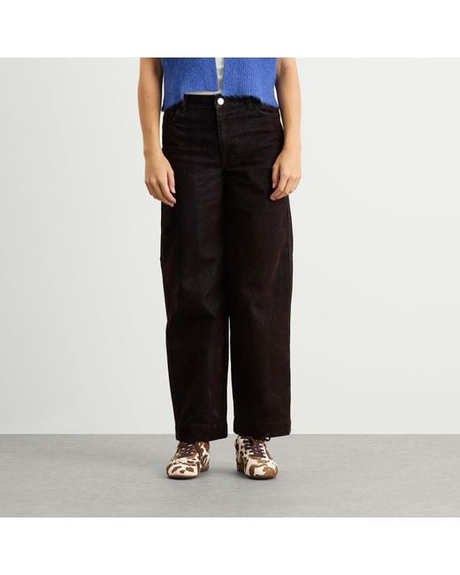 Damson Madder Black Drew Flocked Denim Jeans