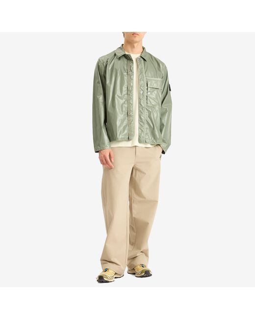 Stone Island Mussola Gommata-Tc Shirt Jacket in Green for Men | Lyst