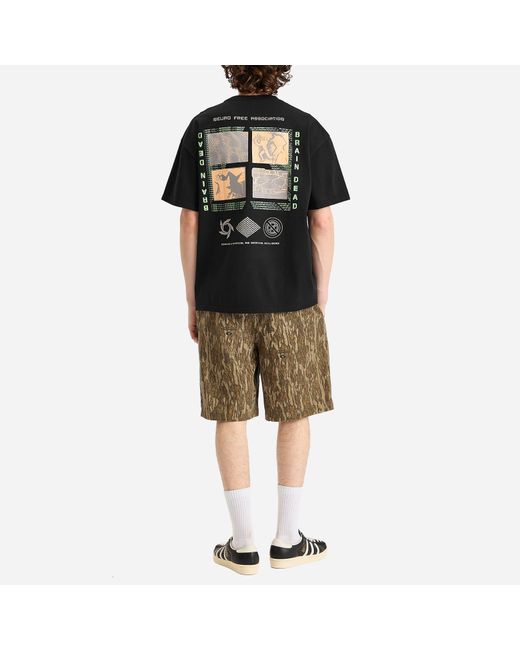 Brain Dead Black Neuro Free Association T-Shirt for men