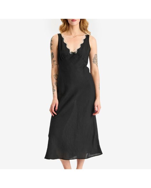 Rixo Black Sandrine Midi Dress