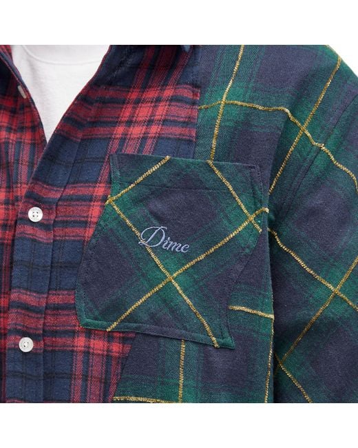Dime Blue Triple Plaid Shirt for men