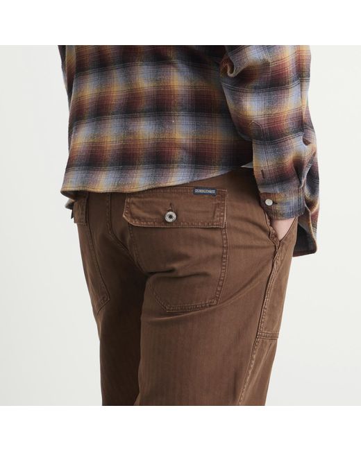Dubbleware Brown Herringbone Fatigue Pants for men
