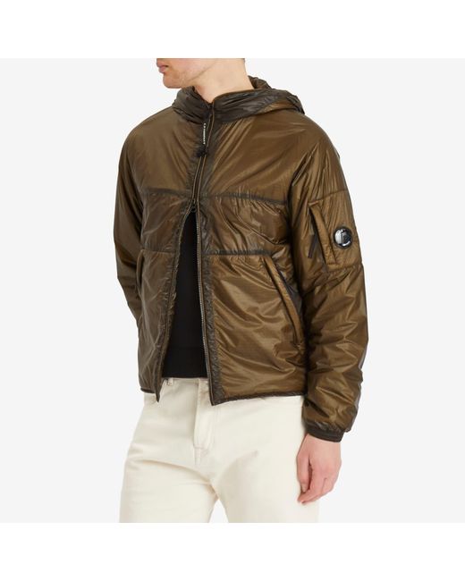 C P Company Green Nada Shell Primaloft Hooded Jacket for men