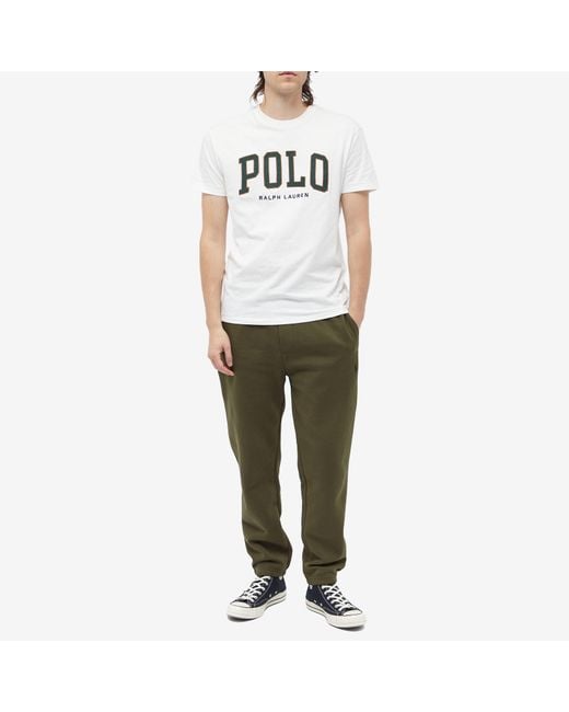 Polo Ralph Lauren White Polo College Logo T-Shirt for men