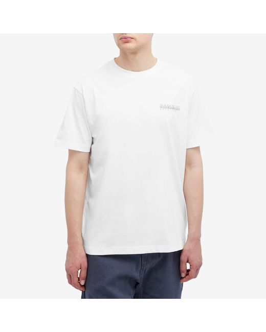 Napapijri White Albula Box Logo T-Shirt for men