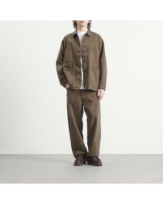 Unlikely Dry Goods Brown Time Travel Wide Jeans for men