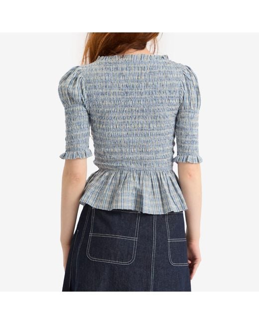 Damson Madder Gray Mansi Shirred Blouse