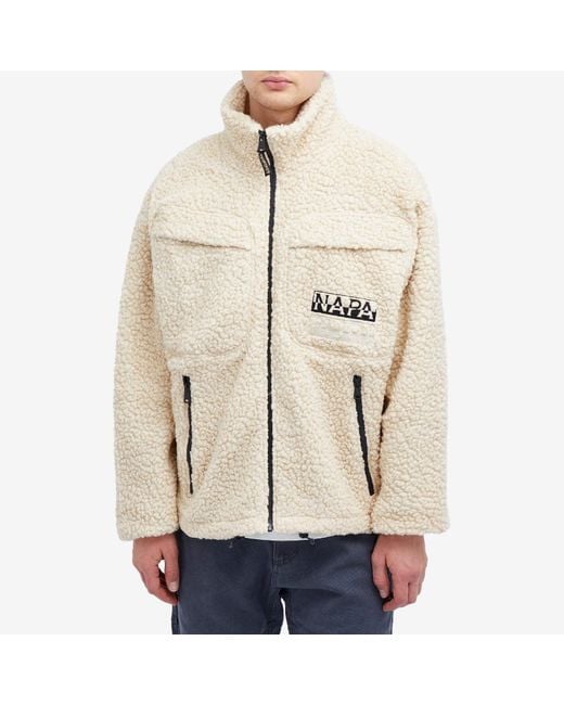 Napapijri Natural Jaman Logo Wool Fleece for men