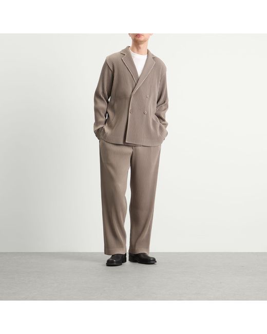 Homme Plissé Issey Miyake Brown Homme Plisse Issey Miyake Double Breasted Jacket for men