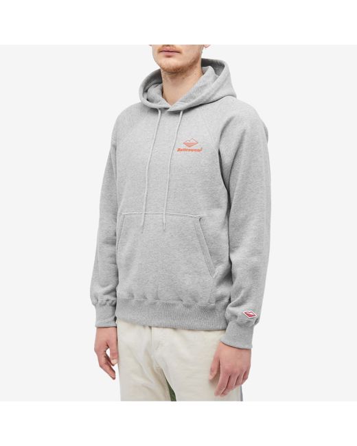 Battenwear Gray Team Reach Up Hoodie for men