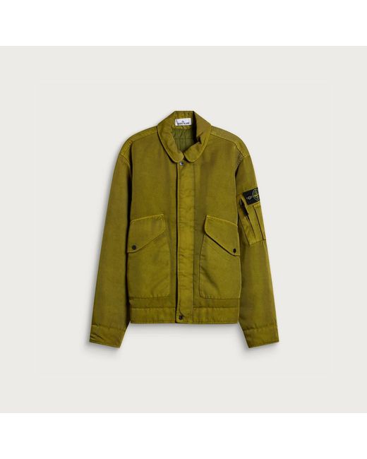 Stone Island Green Dense Oxford Nylon-Tc Bomber Jacket for men