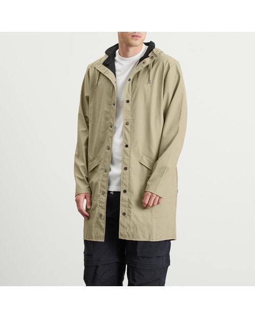 Rains Green Long Jacket for men