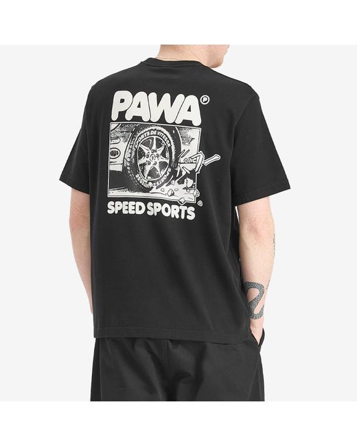 Pawa Speed Sports Black Burnout T-Shirt for men