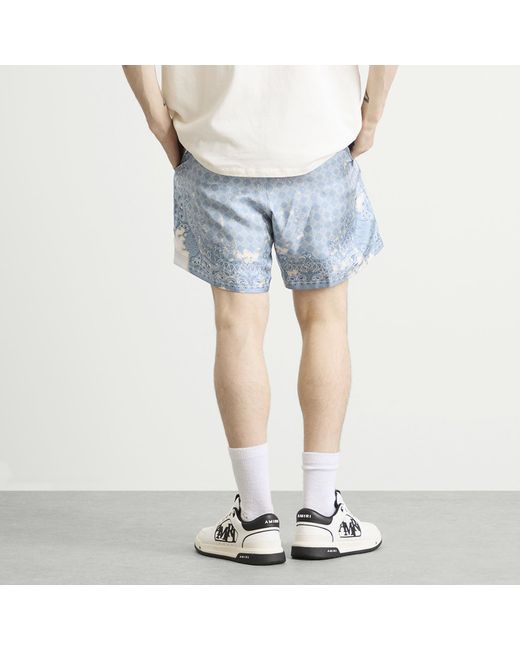 Amiri Blue Bleach Bandana Short for men