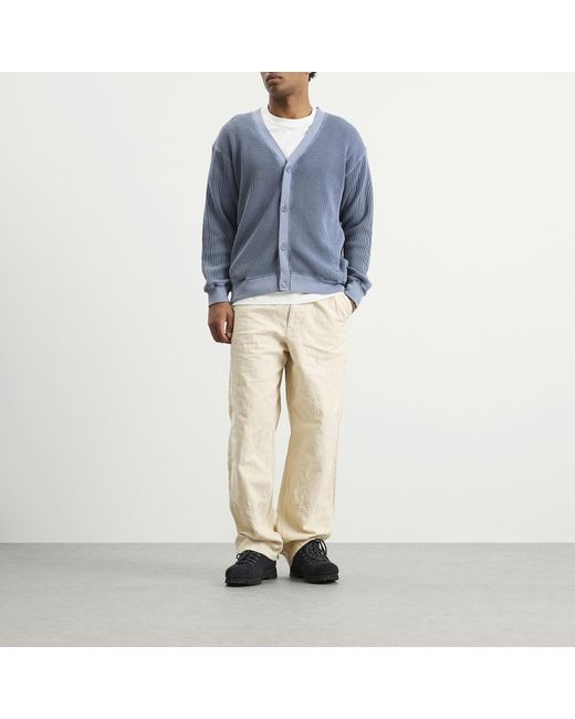 Manastash Blue Heavy Snug Thermal Cardigan for men