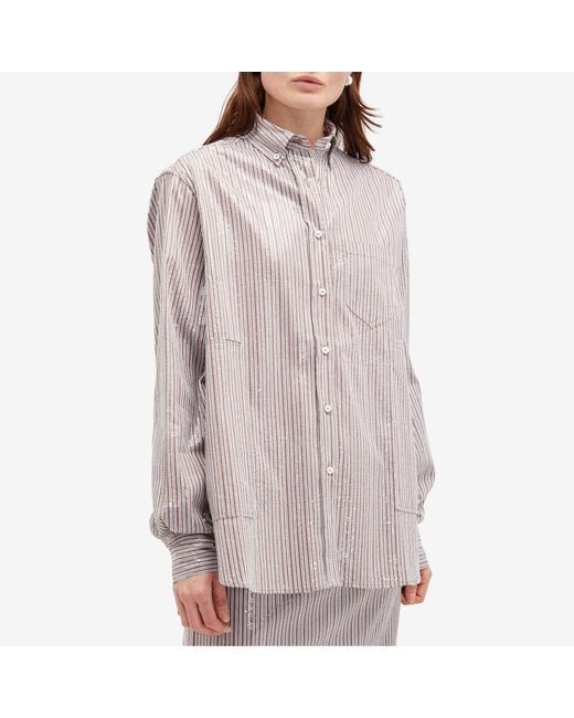Saks Potts Purple Williams Sequin Stripe Shirt