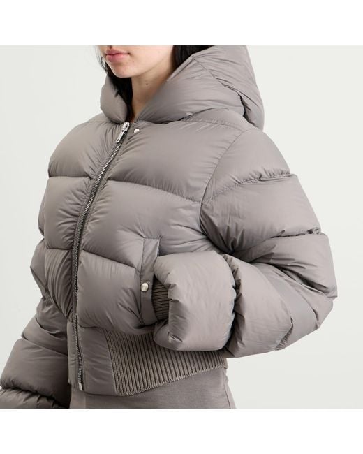 Rick Owens Gray Cinched Padded Jacket