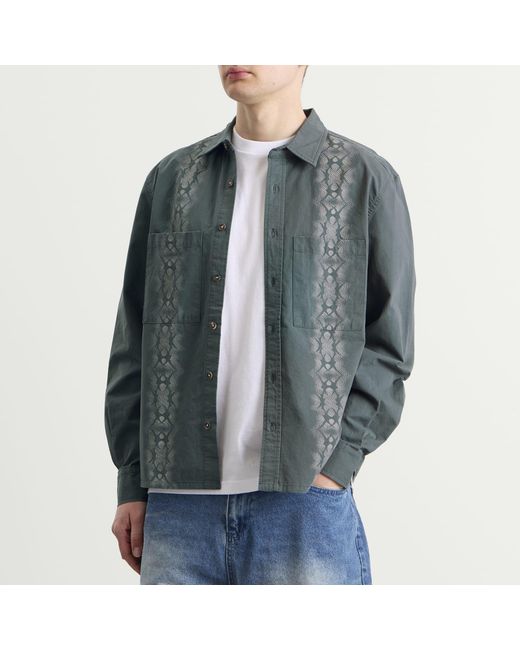 Butter Goods Gray Fade Button Up Shirt for men