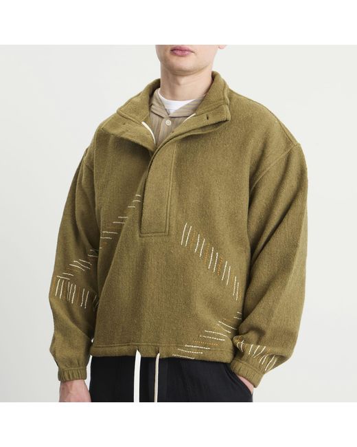 Kartik Research Green Beaded Kaza Jacket for men
