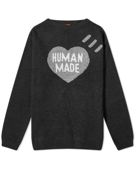 Human Made Gray Heart Knit Sweater for men