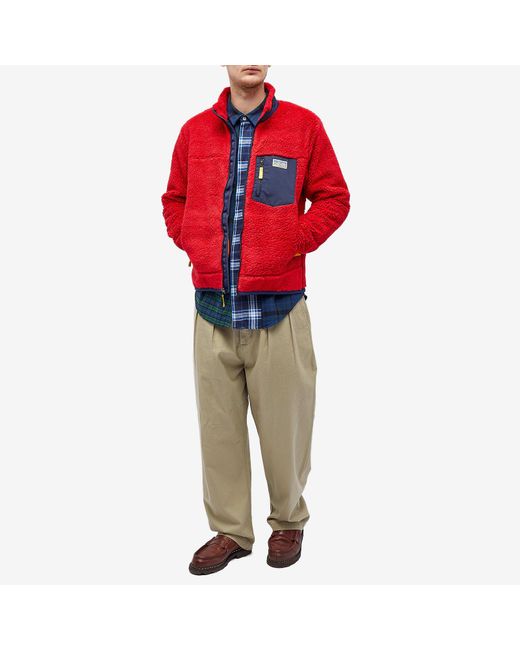 Polo Ralph Lauren Red Hi-pile Fleece Jacket for men