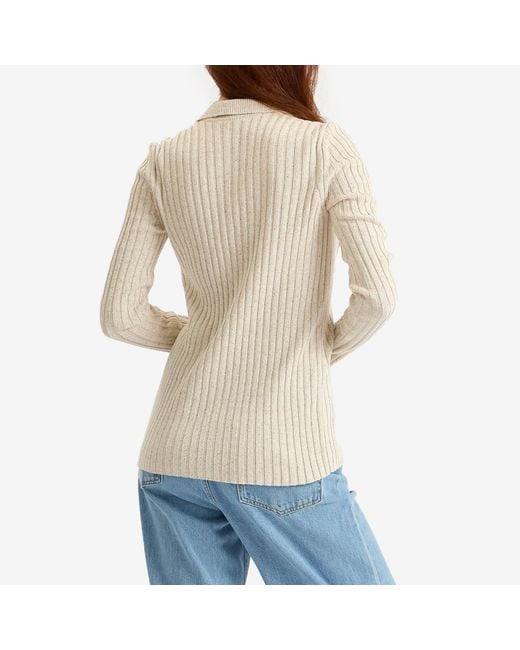Auralee Natural Rib Knit Shirt Cardigan