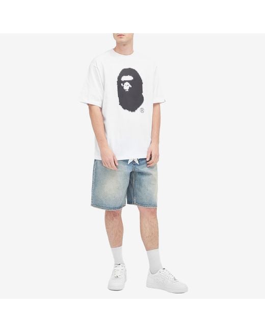 A Bathing Ape White Pixel Ape Head T-Shirt for men