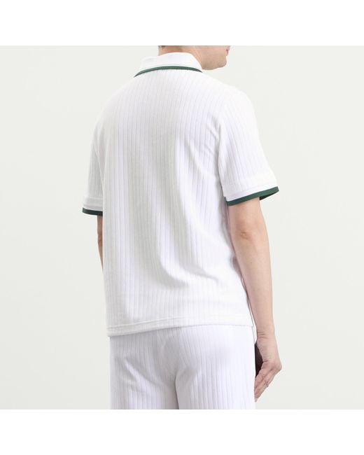 Casablanca White Velour Zip Up Shirt for men