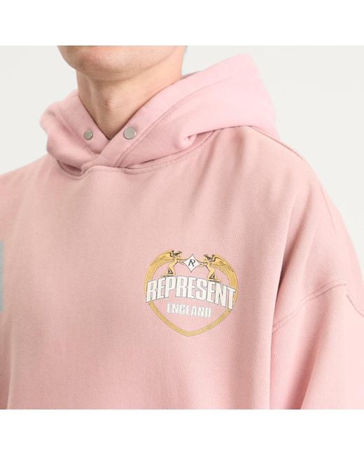 Represent Pink Angel Border Hoodie for men