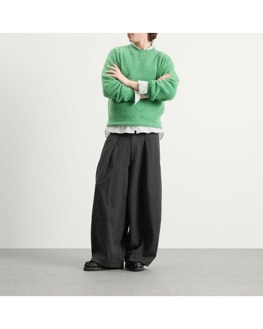 YMC Green Suedehead Crew Neck Jumper for men