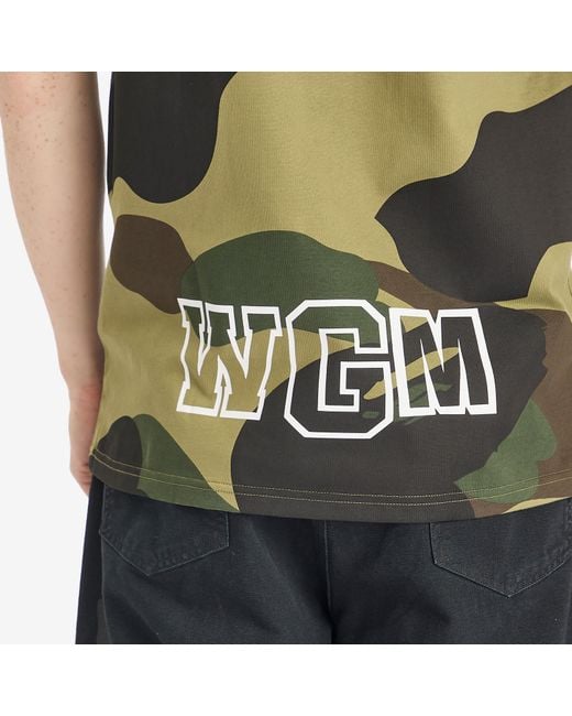 A Bathing Ape Green Giant 1St Camo Shark T-Shirt for men