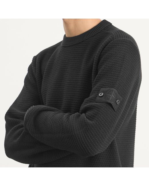 Stone Island Black Ghost Cotton Cashmere Knit Jumper for men