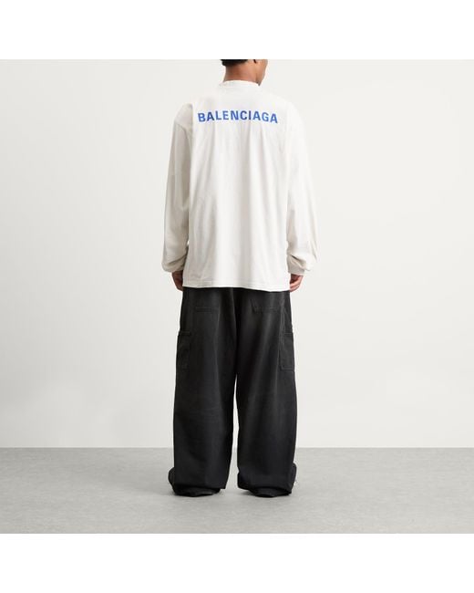 Balenciaga Black Grunge Ripped Off Baggy Trousers for men