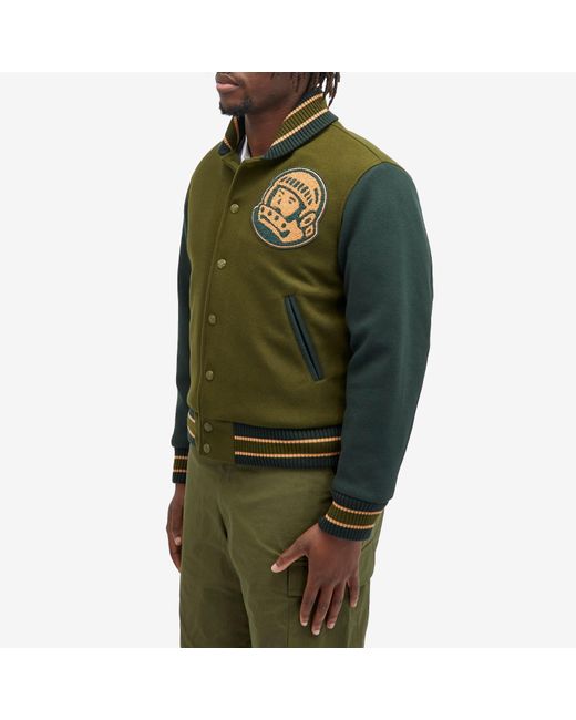 BBCICECREAM Green Astro Varsity Jacket for men