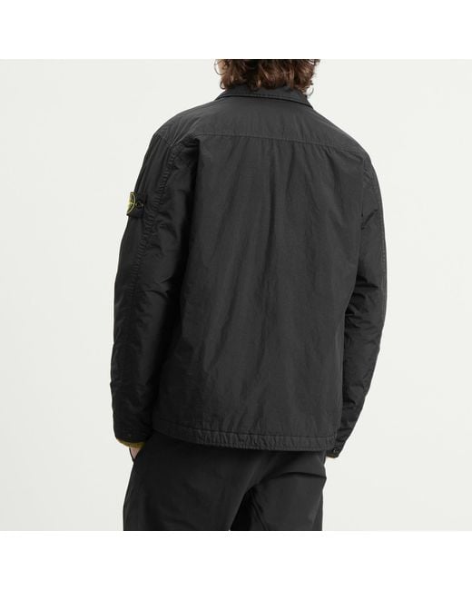Stone Island Black Crinkle Reps Shirt Jacket for men