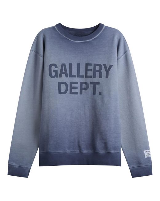 GALLERY DEPT. Blue Washed Logo Crewneck for men