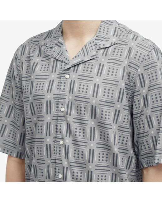 Officine Generale Gray Officine Générale Eren Geomatric Print Vacation Shirt for men