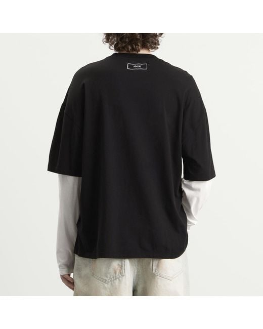 Amiri Black Burnt Out Double Layer T-Shirt for men