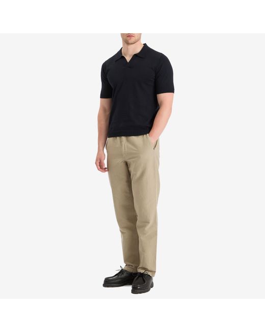 Norse Projects Blue Leif Cotton Linen Polo for men