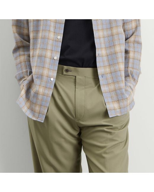 Auralee Green Tropical Wool Trousers for men