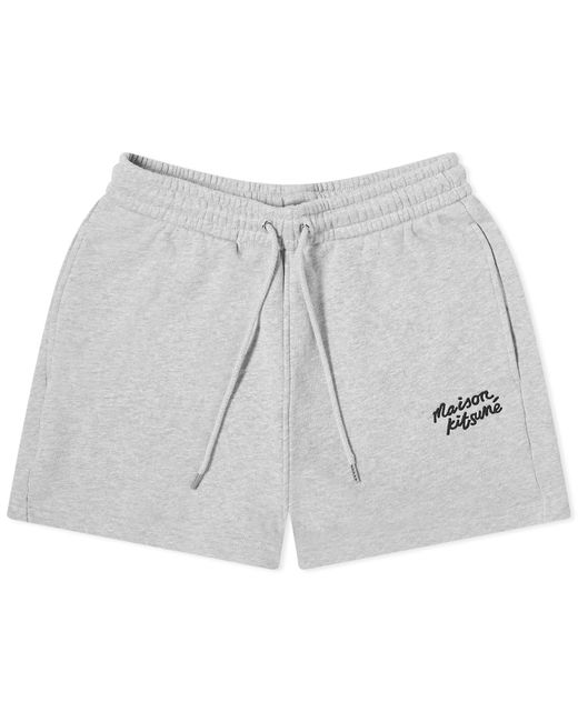 Maison Kitsuné Gray Handwriting Logo Regular Jog Shorts