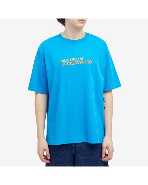 Maison Kitsuné Blue Go Faster T-Shirt for men