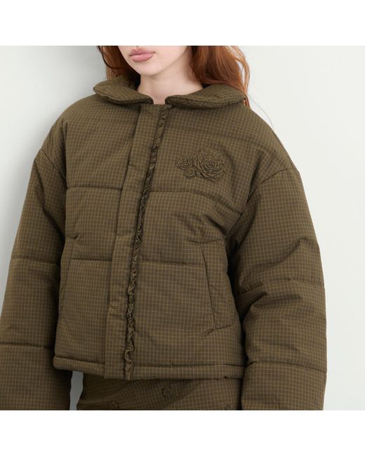 My Mum Made It Green Rosette Puffer Jacket
