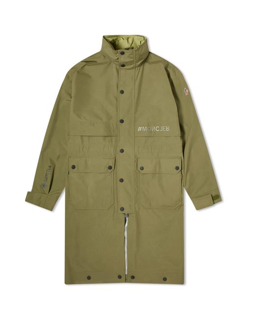 3 MONCLER GRENOBLE Green Steig Long Parka Jacket for men
