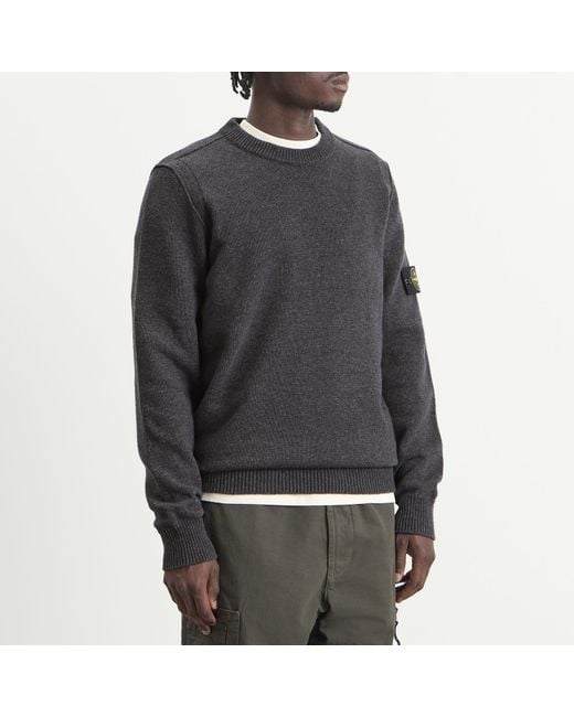Stone Island Black Lambswool Jumper for men