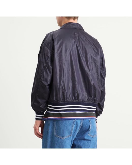 Beams Plus Blue B Satin Varsity Jacket for men