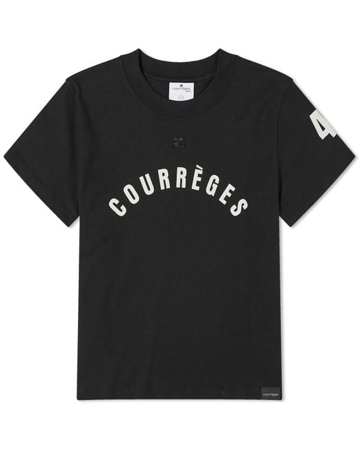 Courreges Black Ac Straight Printed T-Shirt