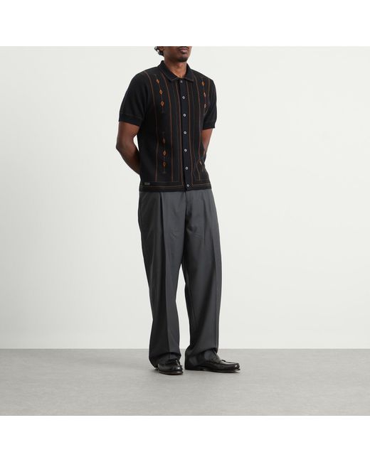 Percival Black Folio Knitted Shirt for men