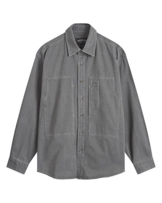 FRIZMWORKS Gray Carpenter Pocket Work Shirt for men